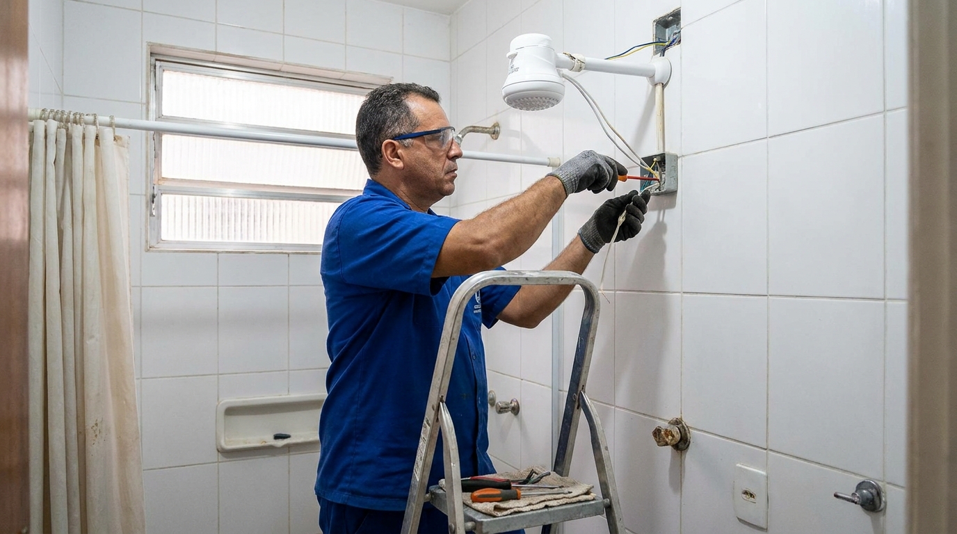 Instalacao de chuveiro eletrico em Goiânia‑GO