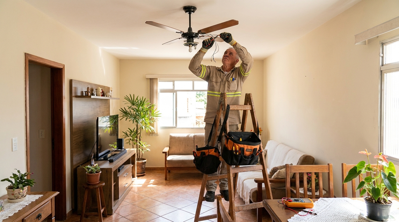 Montagem de ventilador de teto em Belém‑PA